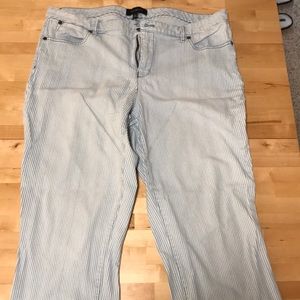 Blue/white pinstripe jeans